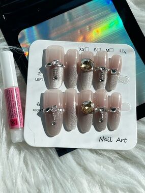 Press on nails size large handmade includes glue